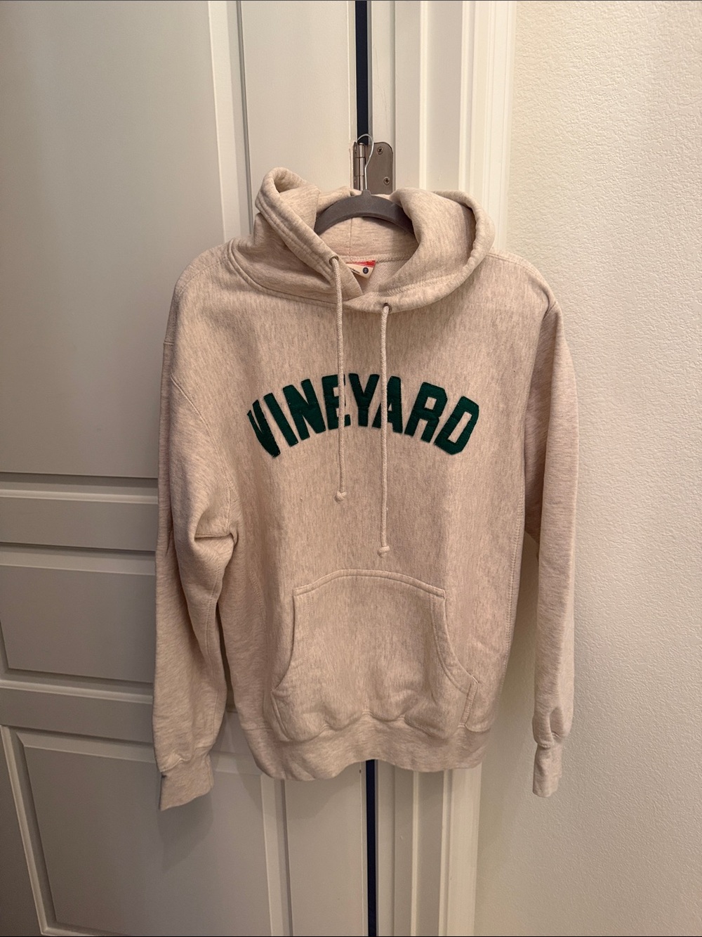 MV Sport Cream Crewneck Sweatshirt with Green Vineyard Appliqué